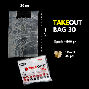 Wholesale LDPE Takeout Plastic <b>Bags</b> Food Grade Transparent Reusable <b>Bags</b> Extra Large 30x57cm made in Indonesia - Product Image 3