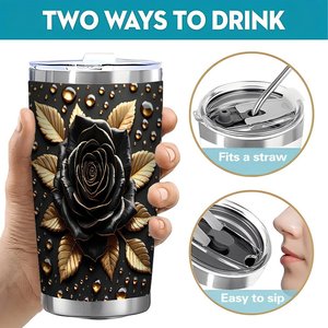 Stainless Steel Tumbler 20oz Double Wall Insulated Drinkware Modern Straight Mug For Cold <b>Hot</b> Beverages - Product Image 5