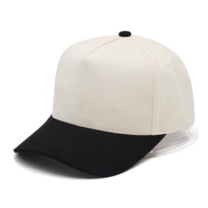 Two Tone <b>Frame</b> 6-Panel Canvas Baseball Cap Hand <b>Embroidery</b> Logo Structured 100% Cotton Curved Brim Vintage Baseball Metal Buckle - Product Image 2