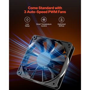 High-Airflow Full-Tower PC Gaming <b>Case</b> 3 X 140mm PWM Fans Cable Management Magnetic Dust Filter <b>Computer</b> <b>Case</b> High Airflow Panel - Product Image 4