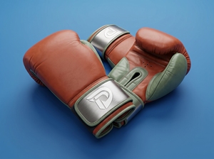 Dumela International Genuine Leather Boxing <b>Gloves</b> Brown <b>Silver</b> Green 6oz-16oz Training Equipment - Product Image 1