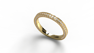 Anillo de Diamantes Cultivados en Laboratorio con Corte Brillante Redondo de 3 Lados, Chapado en Oro de 18K y 14K, Anillo de Eternidad de Lujo, Anillo de Boda Único para Novia - Product Image 2