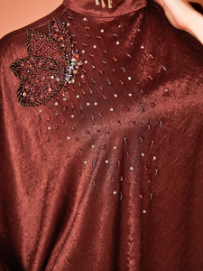 AN11450 ENVAFA Elegant Breathable Loose Fit Polyester Women's Abayas Wholesale Dubai Islamic Clothing Custom Fabric <b>Kaftan</b> Abaya - Product Image 3