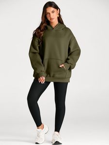 Sudadera con capucha extragrande personalizada para mujer, de forro polar liso, estilo casual urbano, holgada, al por mayor, OEM, en blanco - Product Image 3