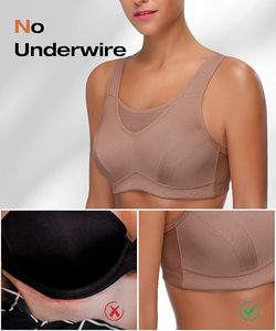 Soutien-gorge de sport respirant à séchage rapide pour femmes grandes tailles, fermeture avant, S à 4XL, beige, Spandex Nylon - Product Image 3