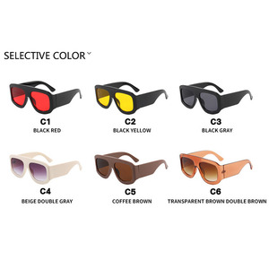 European American Fashion Trend Sunglasses New Wide Leg <b>Large</b> <b>Frame</b> PC for Men Women Cross-Border Sun Glasses with Sunscreen - Product Image 3