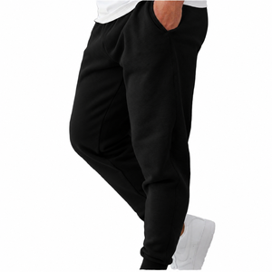 Pantalon de jogging décontracté pour homme en molleton bleu marine, taille élastique, poches latérales, plissé sur le devant, avec cordon de serrage, idéal pour le printemps - Product Image 2