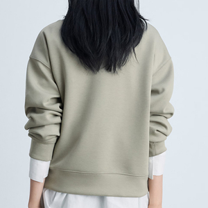 Sudadera con capucha y media cremallera para mujer, 100% algodón, con rayas personalizadas, de peso pesado, hecha a medida - Product Image 5