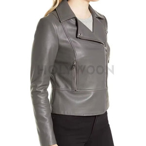 Stylish <b>Women</b> Leather <b>Jacket</b> with Modern Fit Durable Comfort Attractive Casual Outdoor Design Woven Waterproof & <b>Lightweight</b> - Product Image 4