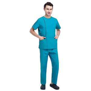 Tenues médicales unisexes confortables pour hôpital, en tissu sergé écologique, pour l'été, couleur personnalisable, avec élasthanne - Product Image 6