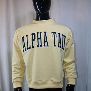 Sweat-shirts ALPHA TAU à col montant 450 GSM avec broderie personnalisée, coupe ample et carrée, en molleton 100% coton French Terry - Product Image 3