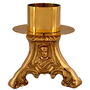 Candelero Sagrado de Latón |   Candelabro Tradicional para Altar de Iglesia - DOUBLE VEE EXPORTS - Product Image 1