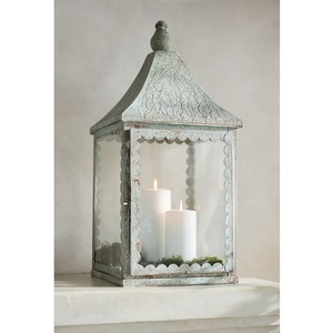 Ensemble de lanternes métalliques rectangulaires découpées et imprimées, scène de cerfs et de forêt, décoration de Noël pour la maison, utilisation durable en intérieur et en extérieur - Product Image 4