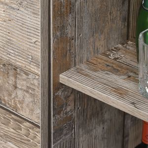 Credenza da Cucina Rustica Autoportante con Ripiani Regolabili, Mobile Dispensa Vintage in Legno con Porta Scorrevole Stile Barn - Product Image 3