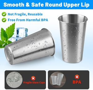 Venta caliente irrompible inastillable Acero inoxidable apilable diseño minimalista 300ml vasos de cerveza vaso de agua tazas de pinta - Product Image 5