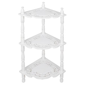 Whitewashed Pine <b>Wood</b> <b>Rustic</b> Corner Plant Stand Wholesale - Product Image 5