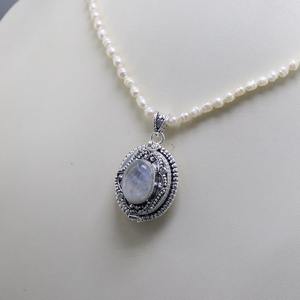 NIKHIL GEMS Pendentif vintage en argent sterling fait main avec pierre de lune, bijou en pierre précieuse naturelle, cadeau pour elle, certifié par un tiers - Product Image 5