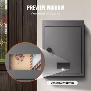 Cassetta Postale da Parete in Acciaio Resistente 2.8x7.9x13 Pollici con Serratura a Combinazione 12.5x6.3x16.9 Pollici, Organizzatore da Parete per Oggetti - Product Image 4