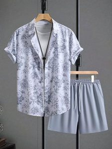 New Men's Summer Short-Sleeve Solid 100% Cotton Satin Shirt for Comfortable and Versatile Daily Wear Casual Outings - Product Image 3