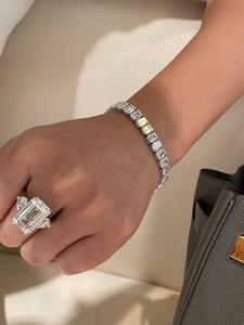 Pulsera de Tenis de Alta Gama para Hombre, Estilo Hip-Hop, con Diamantes Rectangulares Certificados por IGI, Oro Sólido de 18k, Cierre de Resorte - Product Image 2