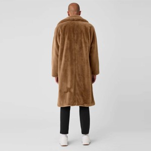 Manteau en fausse fourrure de luxe pour homme - Manteau long en fausse fourrure élégant et chaud avec un design classique, idéal pour les occasions décontractées, les fêtes - Product Image 3