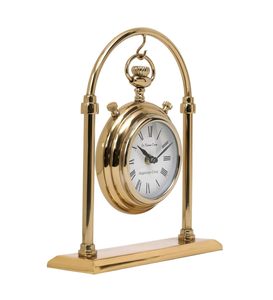 Horloge de table vintage en laiton, analogique classique, avec chiffres romains, élégante décoration pour la maison ou le bureau - Product Image 6