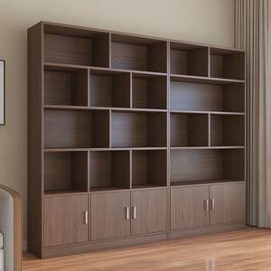 Étagère ouverte en bois de teck avec compartiments de rangement - Product Image 1