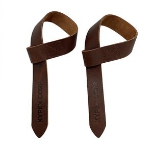 Sangles de musculation en cuir de vachette avec logo personnalisé pour la force athlétique – Souples, pliables, robustes, réglables, antidérapantes, avec protection de la paume pour le fitness - Product Image 1