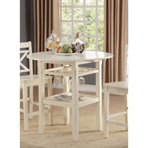 Table de salle à manger à hauteur de comptoir avec finition crème Tartys - Product Image 1