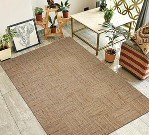 Rugsmore Rugs Collection-Natural jute Cross Area Rug, Jute <b>Carpet</b> By Nhat Minh Wholesale, Handicraft In Vietnam - Product Image 2