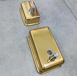 Dispensador de Jabón de Metal con Acabado Dorado de Estilo Único, Elegante Accesorio para Baño, Ideal para Uso en Hogar, Hotel, Spa y Habitaciones - Product Image 3