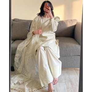 Designer Women's Party Wear Suit Set with Fancy <b>Lace</b> Border Elegant Evening Garment - Product Image 2