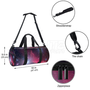 Unisex Space Theme Duffle <b>Bag</b> Oval Shape Zipper Closure Multiple <b>Compartments</b> Water Resistant 20 36L Large Capacity Travel Carry - Product Image 3