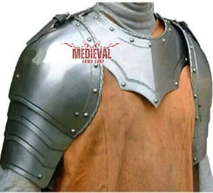 Armadura de Caballero Medieval de Acero Suave: Conjunto de Gorgeta y Espaldrones para Feria Renacentista, Artesanía Metálica para Brazos y Hombros, Armadura de Cuello para Halloween - Product Image 2