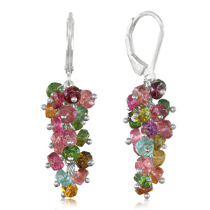 Pendientes de gancho con diseño de palanca y cuentas para mujer, joyería con piedras preciosas - Product Image 2