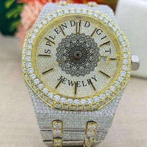 Reloj de Diamantes Splendid Gift Jewelry, Caja Cuadrada, Correa de Plata con Moissanita, Movimiento Analógico ETA, Cristal de Zafiro, Esfera de 28 mm - Product Image 4