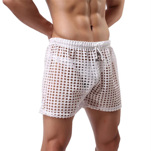 Shorts de basketball personnalisables en mesh blanc à micro-stripe pour hommes, 7 pouces, style streetwear, vente en gros OEM, impression par sublimation - Product Image 4