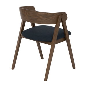 Chaise de salle à manger moderne du milieu du siècle avec dossier en bois courbé, siège rembourré et pieds en bois massif robustes - Product Image 4
