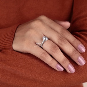 2.00 CT Oval Lab Grown Diamond Engagement Ring IGI Certified 14K Gold Elegant Pave Bridal <b>Wedding</b> Jewelry Manufacturer Supplier - Product Image 6