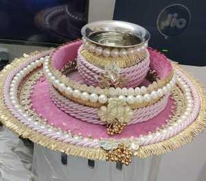 ชุดถาดคาร์วาชอต 3 ชิ้น ชุดถาดพูจาตกแต่งพร้อมถ้วยคาร์วา ถ้วยสแตนเลสสำหรับผู้หญิง สำหรับงานเฉลิมฉลอง - Product Image 2