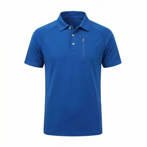 เสื้อโปโลผู้ชายผ้าฝ้ายระบายอากาศดี แขนสั้น เรียบง่าย เหมาะสำหรับกอล์ฟ กิจกรรมกลางแจ้ง สวมใส่สบาย มีกระเป๋าเสื้อ  สีตามสั่ง - Product Image 1