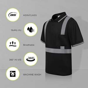 Chemises à haute visibilité tendance pour hommes, polos de sécurité réfléchissants, t-shirts de sécurité réfléchissants pour hommes à manches courtes - Product Image 4