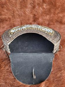 Pochette en métal motif nacre pour filles, mosaïque argentée, pochette mosaïque en métal faite à la main - Product Image 5