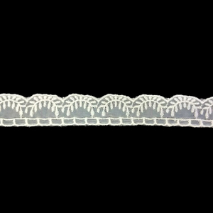 Oferta Especial: Cinta de Encaje de Organza Blanca Premium con Borde de Nailon – Cinta Transparente Bordada con Hojas Festoneadas para Vestidos de Novia y Decoración del Hogar - Product Image 1