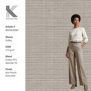 Lightweight Summer Dobby Fabric 215gsm 97% Cotton 3% Spandex <b>Stretch</b> Breathable Textured Chino Material Wholesale Manufacturer - Product Image 1