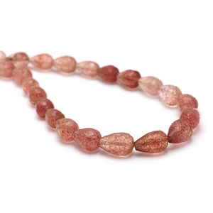 Perles en forme de goutte d'eau AAA+ Quartz 5x8mm-7x10mm, Quartz Fraise Rose Naturel, Pierres Semi-Précieuses Facettées pour Bijoux - Product Image 4