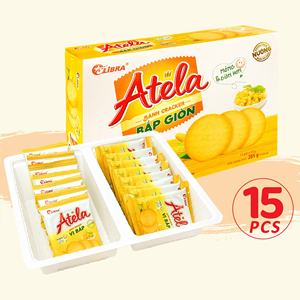 LIBRA 285g Atela <b>Biscuits</b> Crispy Corn Flavor Healthy Baked Sweet Salty Cracker Confectionery From Vietnam Recipe Box Bag Carton - Product Image 1
