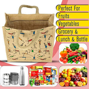 Durable Reusable Jute Handbag Lightweight Foldable Natural Fiber Unisex Carry <b>Bag</b> for Daily Shopping Travel and Casual Outings - Product Image 3