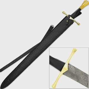 Espada Corta Hecha a Mano de Acero de Damasco, Estilo Vikingo Medieval, Full Tang con Funda, Mini Espada, Espada Vikinga - Product Image 2