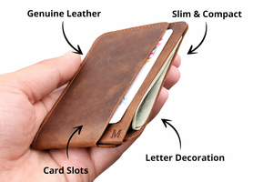 Cartera Corta de Cuero WRIZA con Decoración de Letras, Diseño Delgado, Duradera, Elegante y Compacta, Accesorio de Uso Diario para Hombres y Mujeres - Product Image 2
